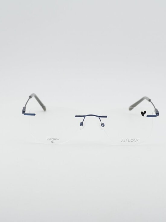 Airlock AIRLOCK CROP 202 414 Rimless Eyeglasses Navy 53mm Rectangle Frame